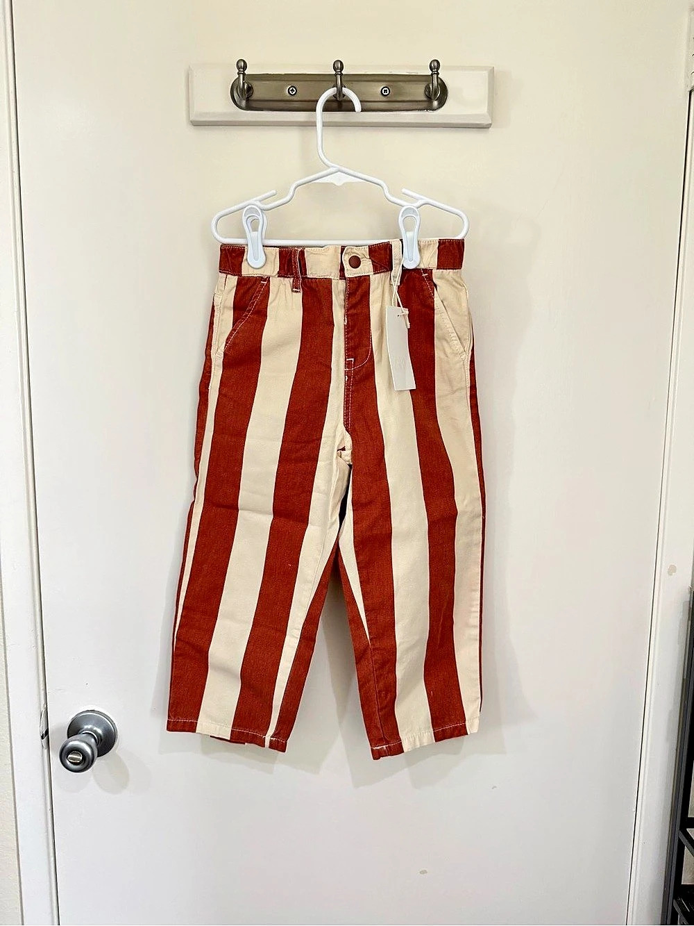 Zara Striped Red/Cream Pants 5 Years NWT